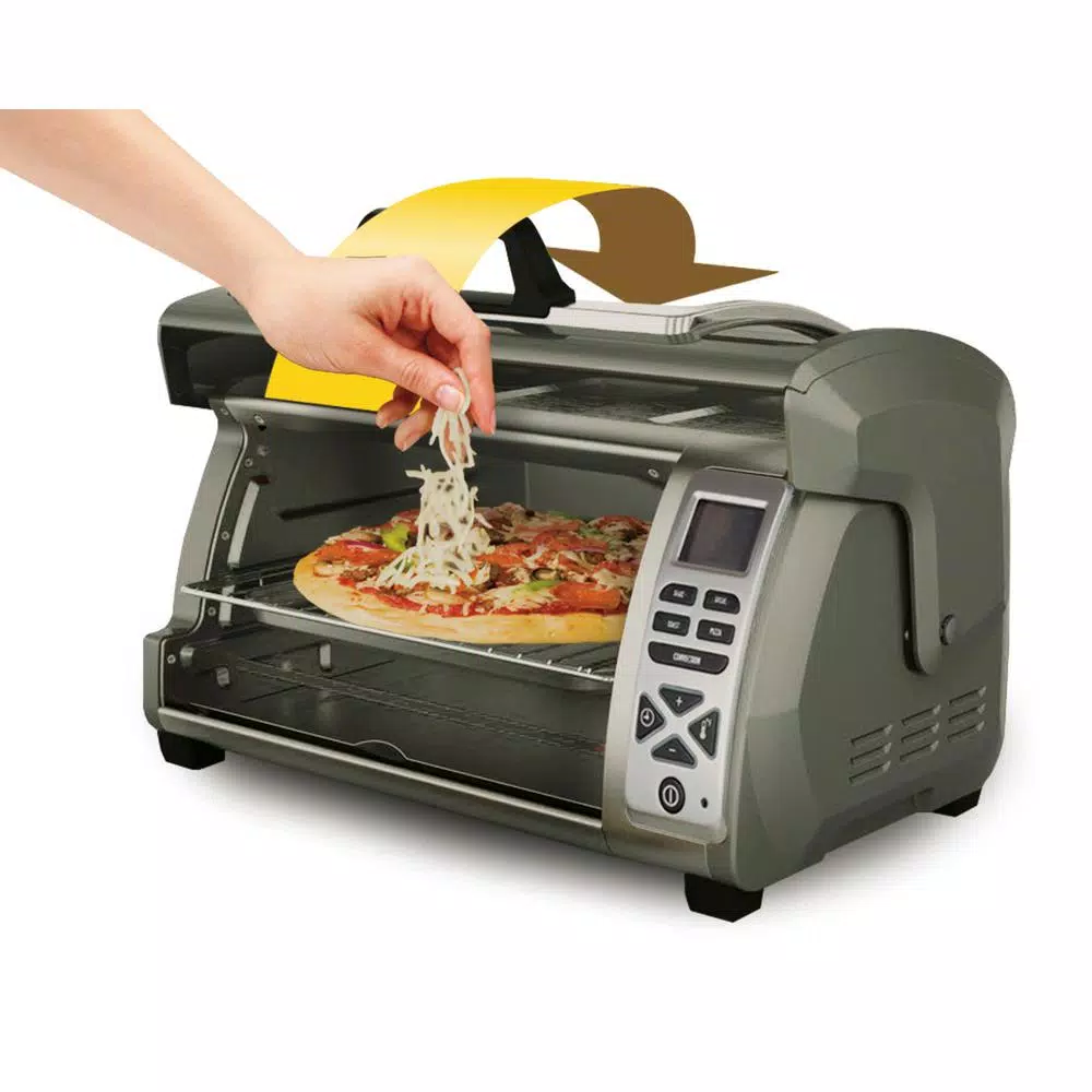 Hamilton Beach 1400-Watt 6-Slice Easy Reach Roll-Top Toaster Oven, Silver
