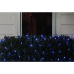 Northlight 4 ft. x 6 ft. Blue LED Net Style Christmas Lights with Green Wire, 150 Bulbs thumbnail 2