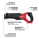 Milwaukee M18 FUEL GEN-2 18V Brushless Cordless Reciprocating Saw (Tool-Only) thumbnail 5