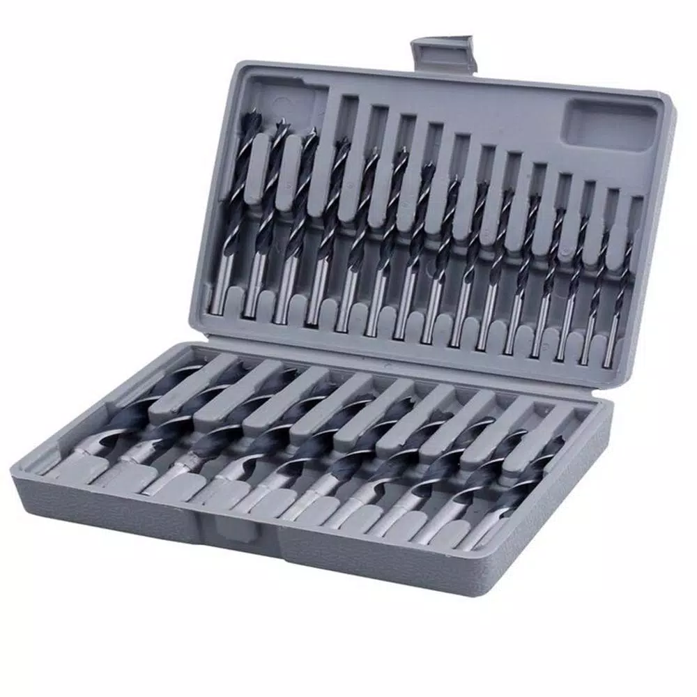 Professional Woodworker 25-Piece Brad Point Drill Bit Set, Heat Treated Carbon Steel
