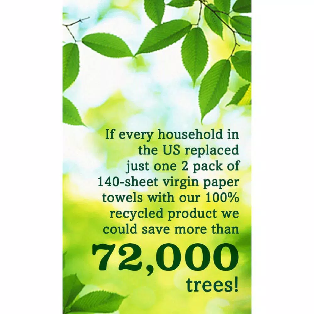SEVENTH GENERATION Unbleached 100% Recycled Paper Towels, 2-Ply, 6 Rolls per Pack