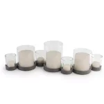 Danya B Bubbles Iron and Glass Hurricane Candle Holder for 7 Candles thumbnail 1