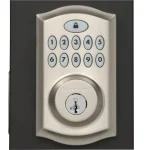 Kwikset SmartCode Satin Nickel Single Cylinder Electronic Deadbolt with SmartKey Security and Juno Passage Knob thumbnail 4