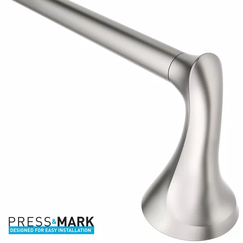MOEN Darcy 24 in. Single Towel Bar, Brushed Nickel, Zinc Construction