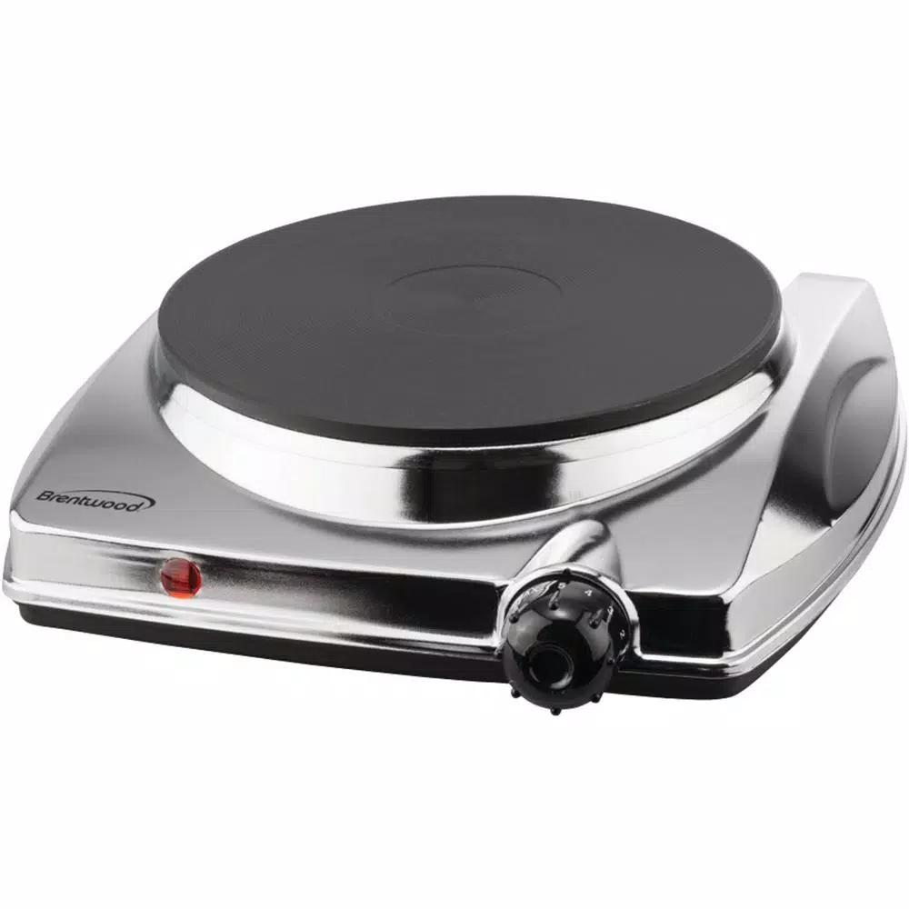 Brentwood Appliances TS-337 1000W Single Burner Electric Hot Plate, Silver