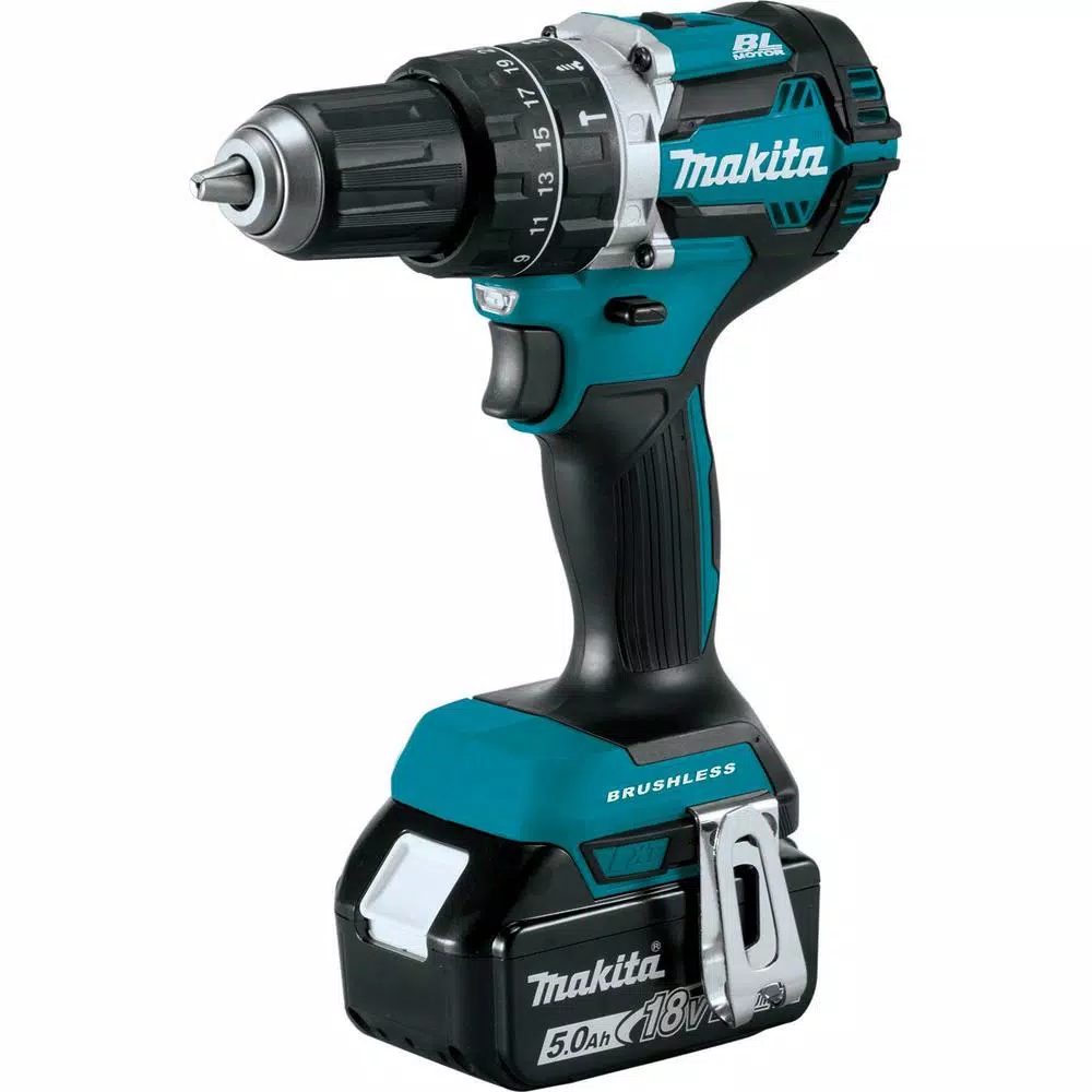 Makita 18V LXT Brushless 1/2 in. Hammer Driver-Drill Kit with 2 5.0 Ah Batteries and Charger