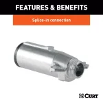CURT 7-Way Round Trailer Connector Plug - Male End thumbnail 4