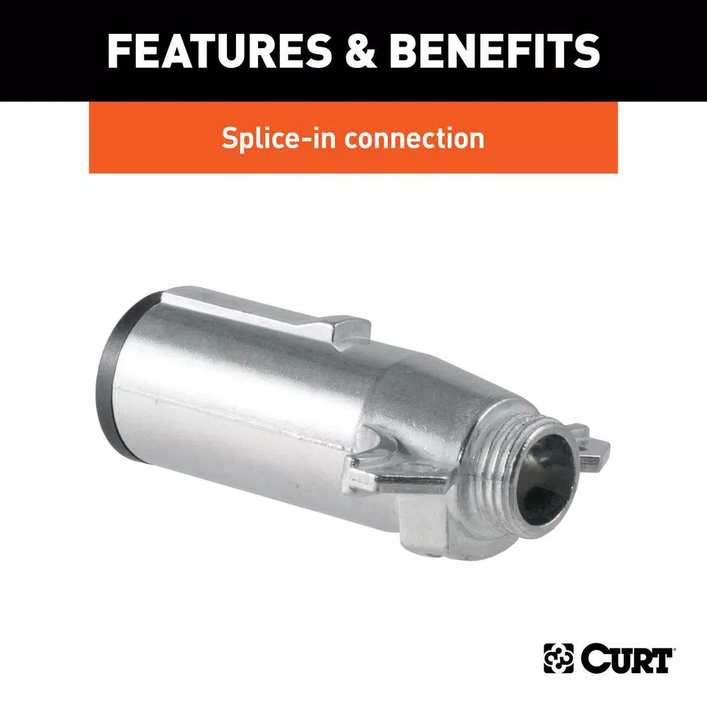 CURT 7-Way Round Trailer Connector Plug - Male End