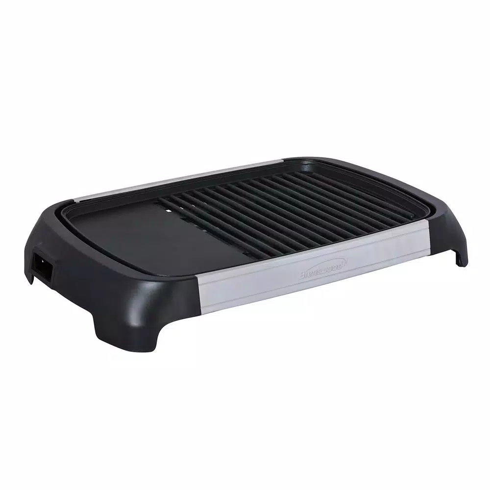 Brentwood Select 1200W Electric Indoor Grill and Griddle, Non-Stick Surface, Black & Stainless Steel