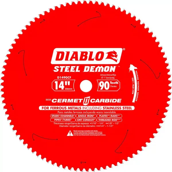 Diablo Steel Demon Cermet II 14 in. 90-Tooth Carbide Circular Saw Blade for Metal and Stainless Steel