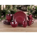 Lorren Home Trends Lorren Home 16-Piece Merlot Stoneware Dinnerware Set, Service for 4 thumbnail 2