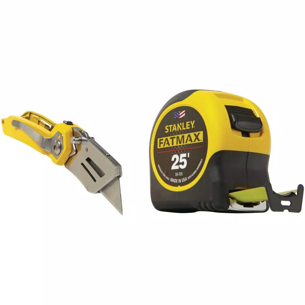 Stanley FatMax 25 ft. Tape Measure with Bonus Fixed Blade Folding Knife Set