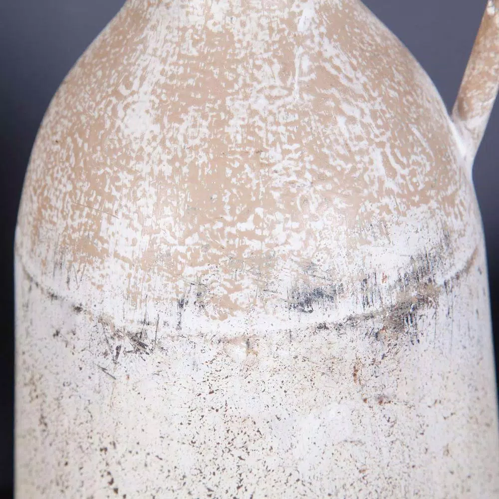 Winsome House 2-Piece White Metal Roma Pitcher Vase Set - Distressed Shabby Chic Urn Style