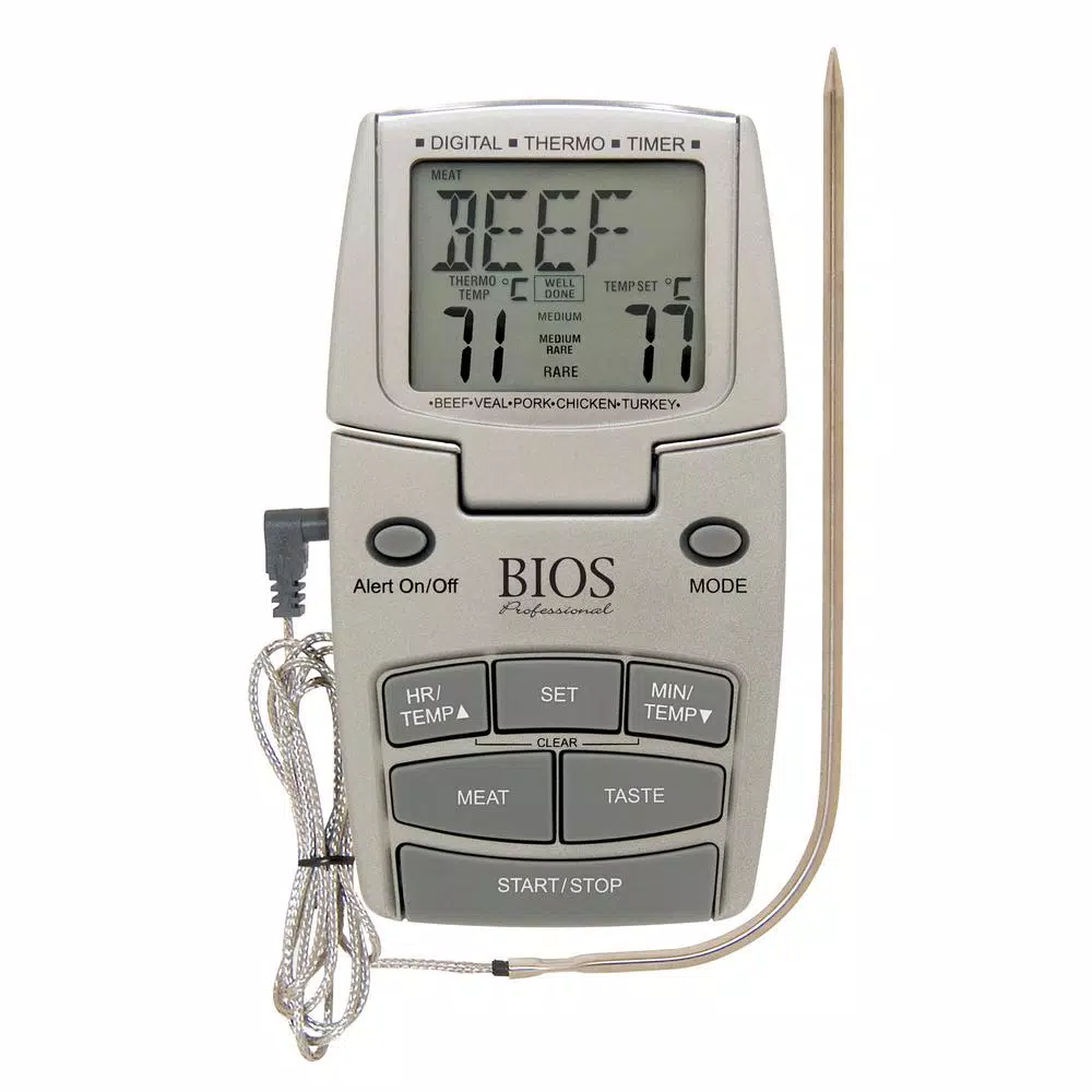 Unbranded Digital Meat Thermometer with Pre-Programmed Temperatures and Timer