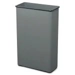 Safco 22 Gal. Gray Rectangular Heavy-Duty Steel Trash Can, 88 Qt. Capacity thumbnail 3