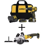 DEWALT 20V MAX ATOMIC Brushless Compact 1/2 in. Drill/Driver & 4-1/2 in. Circular Saw Kit thumbnail 1