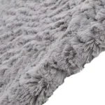 Noble House Toscana Trout Faux Fur Throw Blanket, Gray Modern Solid Pattern thumbnail 3