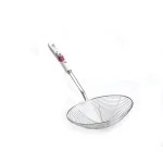ExcelSteel 6.25 in. Stainless Steel Wire Strainer with Ceramic Rose Handle and Hanging Hook thumbnail 1