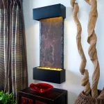 Water Wonders Nojoqui Falls Medium Lightweight Slate Wall Fountain with Black Onyx Trim thumbnail 1