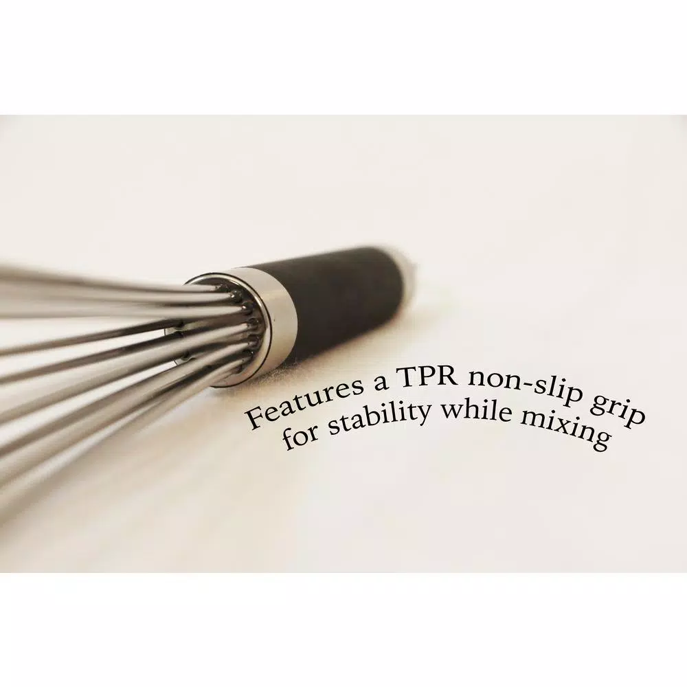ExcelSteel 14 in. Professional Stainless Steel Heavy Duty Whisk with Non-Slip TPR Grip