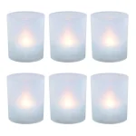 LUMABASE Flameless Votive Candles with Frosted Plastic Holders, Warm White LED, 6 Count thumbnail 1