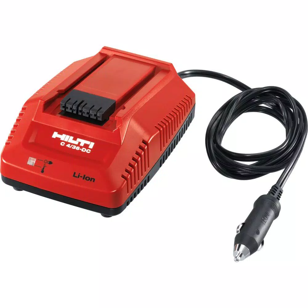 Hilti C4/36-DC Car Charger for 12V, 18V, 22V, and 36V Li-Ion Batteries