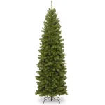 National Tree Company North Valley 9 ft. Spruce Pencil Slim Artificial Christmas Tree, Unlit, Green thumbnail 1