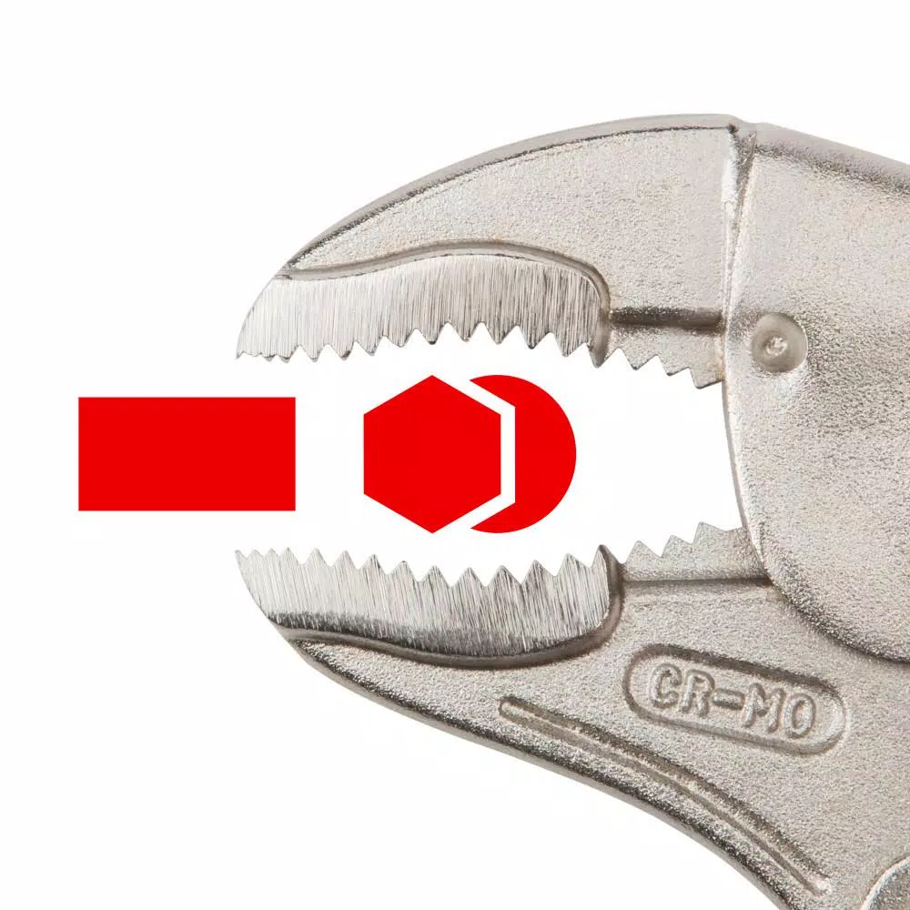 TEKTON 10 in. Curved Jaw Locking Pliers with Straight Tips