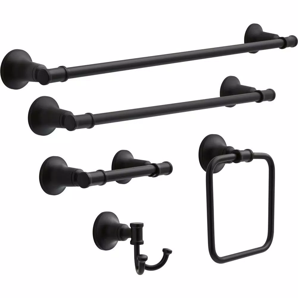Delta Chamberlain 24 in. Matte Black Towel Bar, Zinc Die Cast Construction