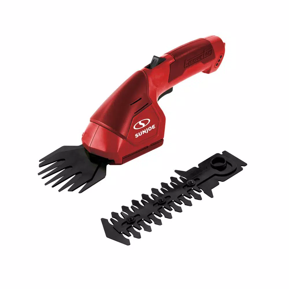 Sun Joe HJ604C 2-in-1 Cordless 7.2V Grass Shear and Hedge Trimmer, Red