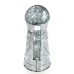 Benzara Gray Decorative Galvanized Metal Pitcher with Hammered Heart Design thumbnail 3