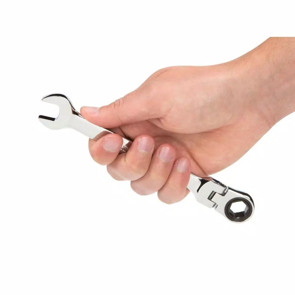 TEKTON 13 mm Flex-Head Ratcheting Combination Wrench, 6-Point Box End