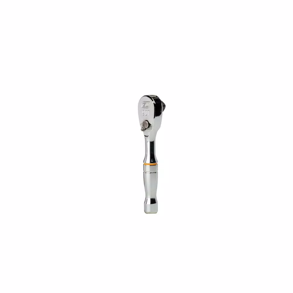 GEARWRENCH 3/8 in. Drive 90-Tooth Compact Head Stubby Teardrop Ratchet, 4-1/2 in.