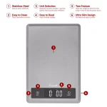 Escali Tabla Ultra Thin Digital Food Scale, Stainless Steel, 11 lb Capacity thumbnail 6
