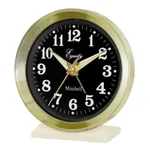 Equity by La Crosse 4 in. Round Analog Wind-Up Bell Metal Alarm Clock - Gold thumbnail 3