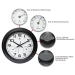 Infinity Instruments 18 in. Round Outdoor Wall Clock with Thermometer and Hygrometer thumbnail 6