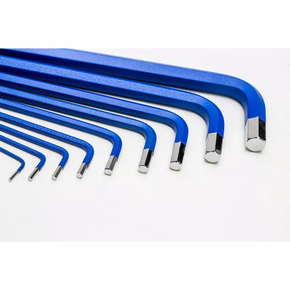 Steel Vision 9-Piece Metric Extra Long Ball Point Hex Key Wrench Set, Blue