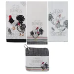 Kay Dee Farmers Market Cotton Multi Kitchen Textiles Set - 4 Piece Rooster Farmhouse Collection thumbnail 1
