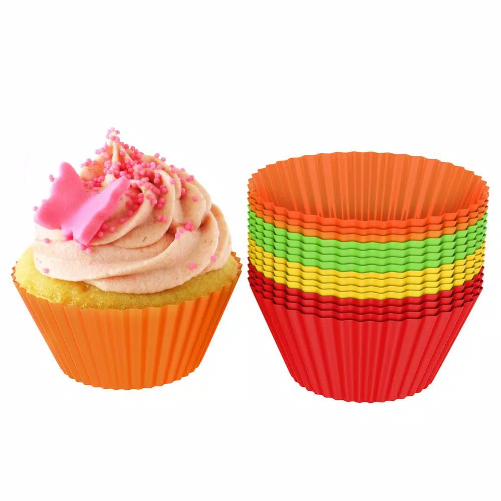 Chef Buddy Silicone Cupcake Liners, 24-Pack Reusable Baking Cups