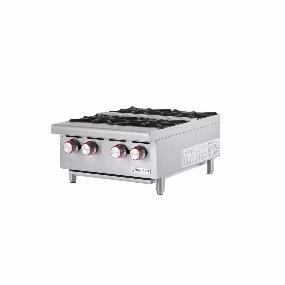 Magic Chef 24 in. Commercial 4-Burner Gas Countertop Hot Plate Range