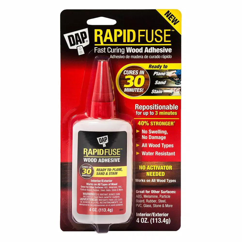 DAP RapidFuse Fast Curing Wood Adhesive, Clear, 4 oz. (6-Pack)