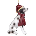 Design Toscano Dalmatian Dog Holiday Ornament Sculpture with Santa Hat and Scarf thumbnail 5