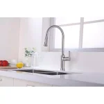 Vanity Art Brushed Nickel Single-Handle Pull-Down Kitchen Faucet with Sprayer Wand thumbnail 5