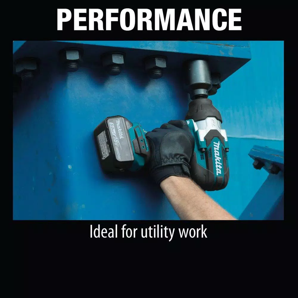 Makita 18V LXT Brushless High Torque 1/2 in. Sq. Drive Impact Wrench Kit with 14 Pc. Socket Set