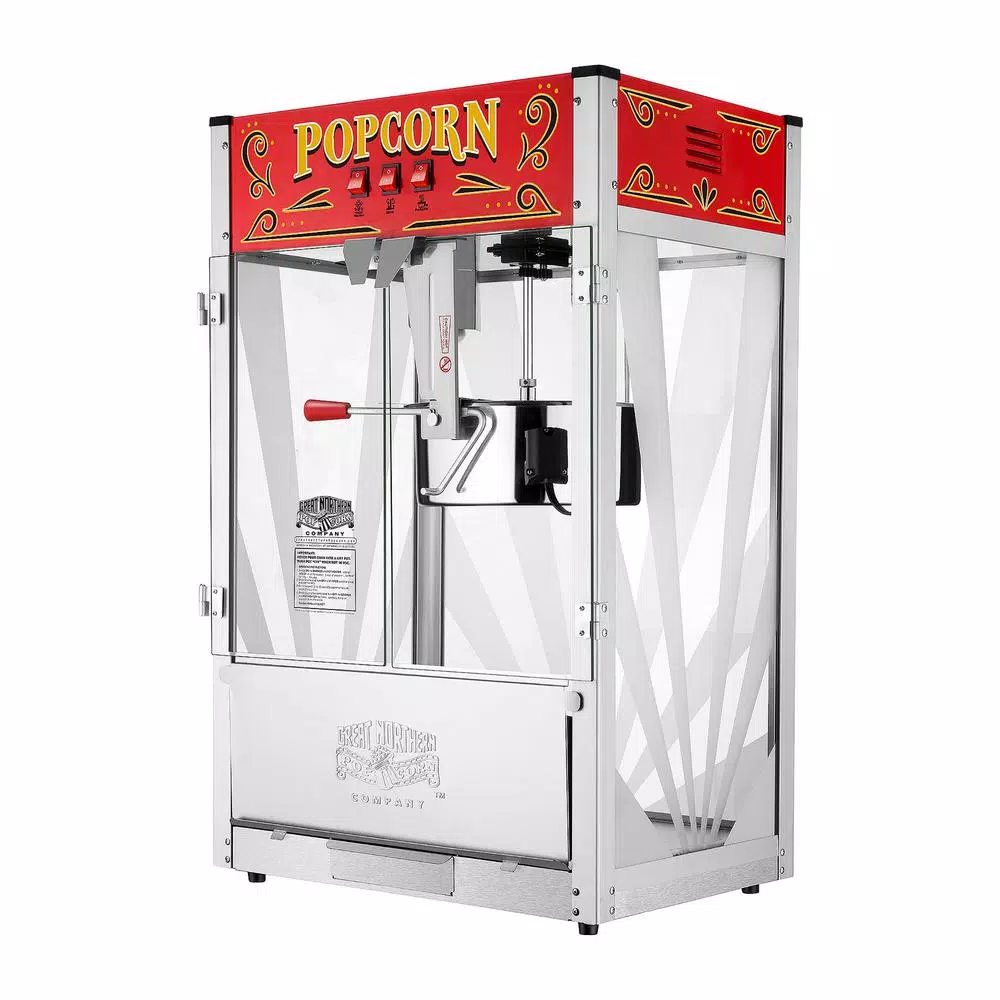 Great Northern Midway Marvel 16 oz. Commercial Popcorn Machine, Silver Stainless Steel