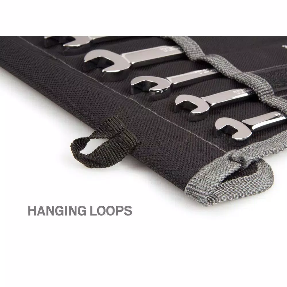 TEKTON 9-Piece Ratcheting Combination Wrench Set, 1/4 in. to 3/4 in., with Roll-Up Pouch