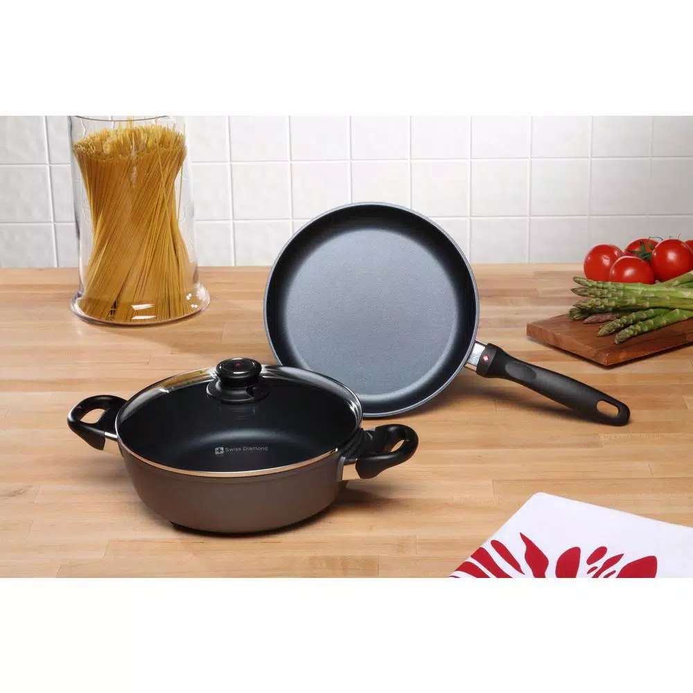Swiss Diamond Classic Series 2-Piece Cast Aluminum Nonstick Cookware Set, Gray