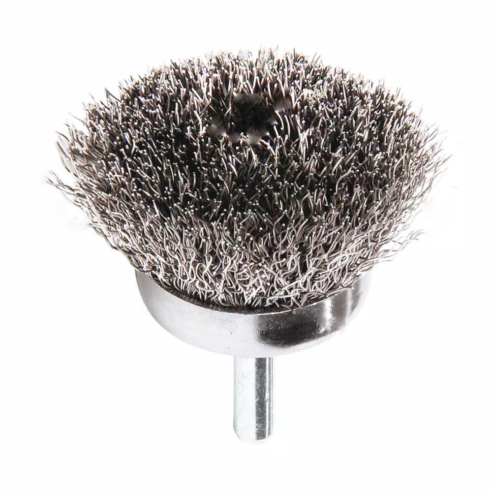 Robtech 1-3/4 in. Crimped Steel Wire Cup Brush with 1/4 in. Shank