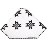 VHC Brands Emmie 48 in. Black and White Patchwork Christmas Tree Skirt, Hand-Quilted Cotton thumbnail 3