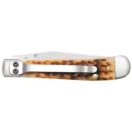 W.R. Case and Sons Cutlery Co. Case Kickstart Trapperlock Assisted Opening Pocket Knife - Amber Bone Peach Seed Jig thumbnail 4